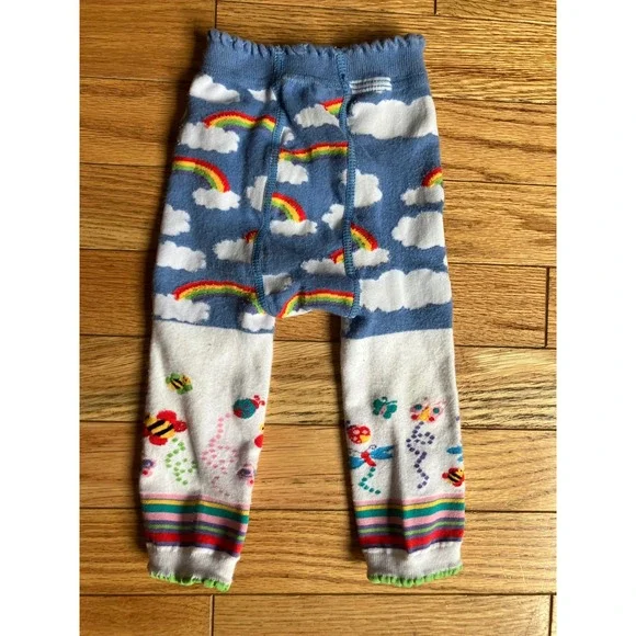 Girls stretch rainbows clouds tight leggings 6-12 mos - Picture 2 of 4